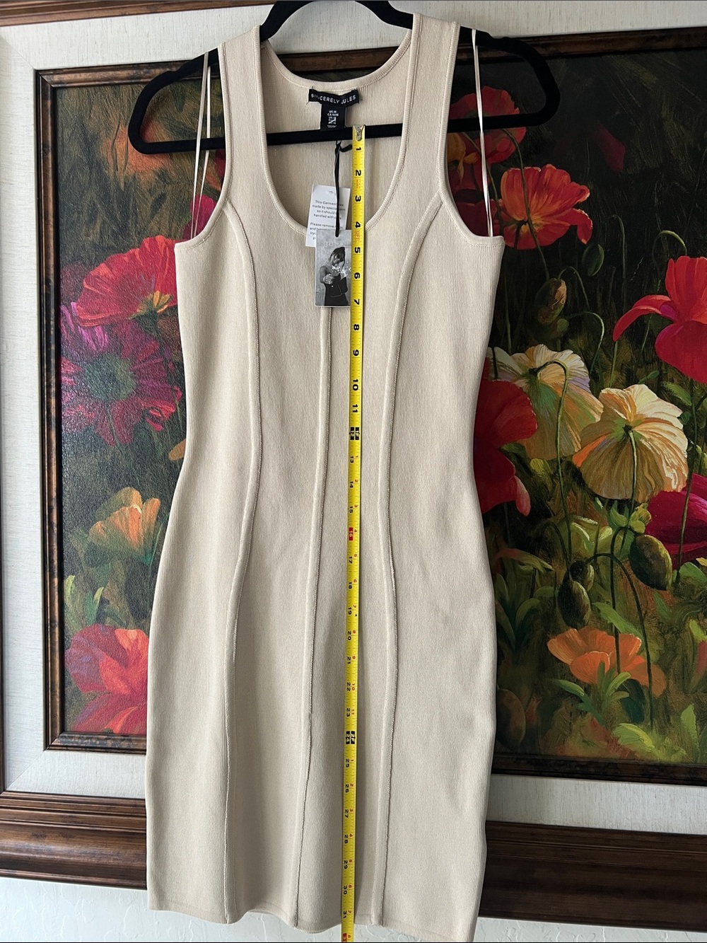 SINCERELY JULES NWT Size M Ivory Sleeveless Bodycon Dress - Picture 9 of 11